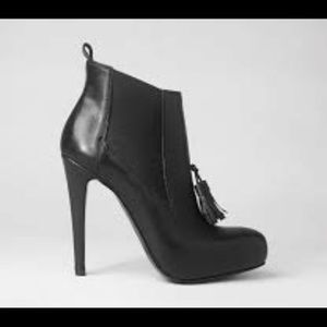 All Saints Kiss Tassel Leather black booties